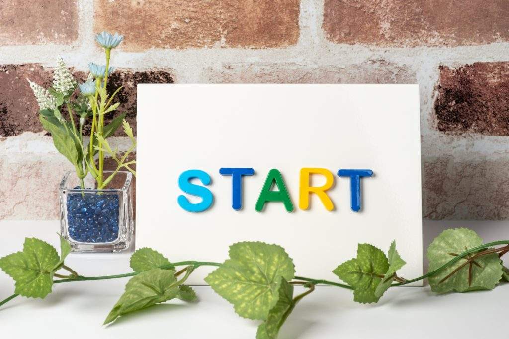 STARTと書いてある紙の写真