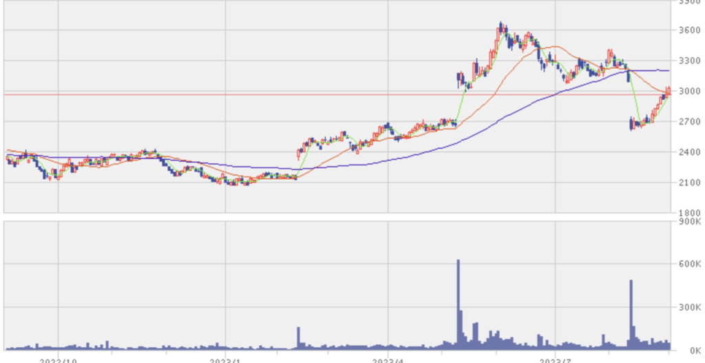電算ホールディングスチャート画像